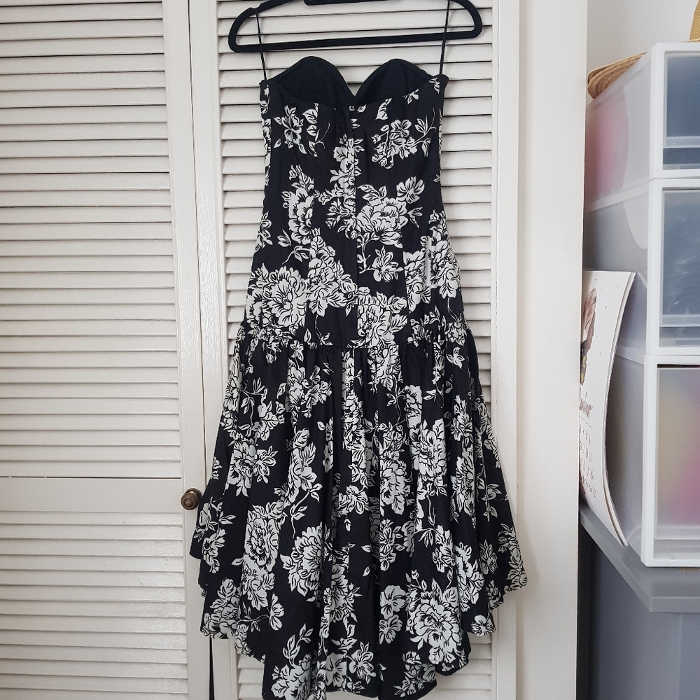 Vintage prom floral dress uk8 strapless